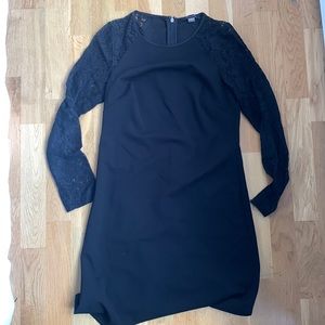 Tommy Hilfiger Black Sheer-Sleeved Dress